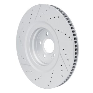 Mercedes-Benz GLE53 AMG Brake Rotor (1) - Rear - R1 Concepts - GEOSPEC Coated Rotor - Drilled and Slotted - `21-`25